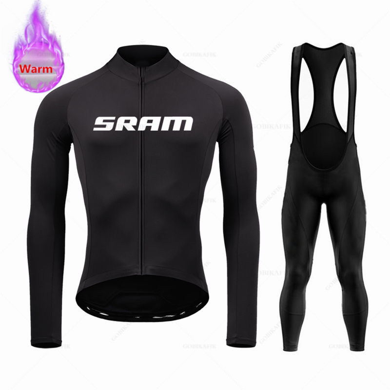 Cycling Bib Shorts - Sram ekibi kış uzun kollu termal